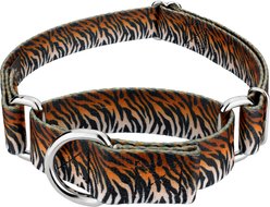 Country Brook Petz Bengal Tiger Stripes Polyester Martingale Dog Collar, Orange, Small: 11 to 15-in neck, 5/8-in wide