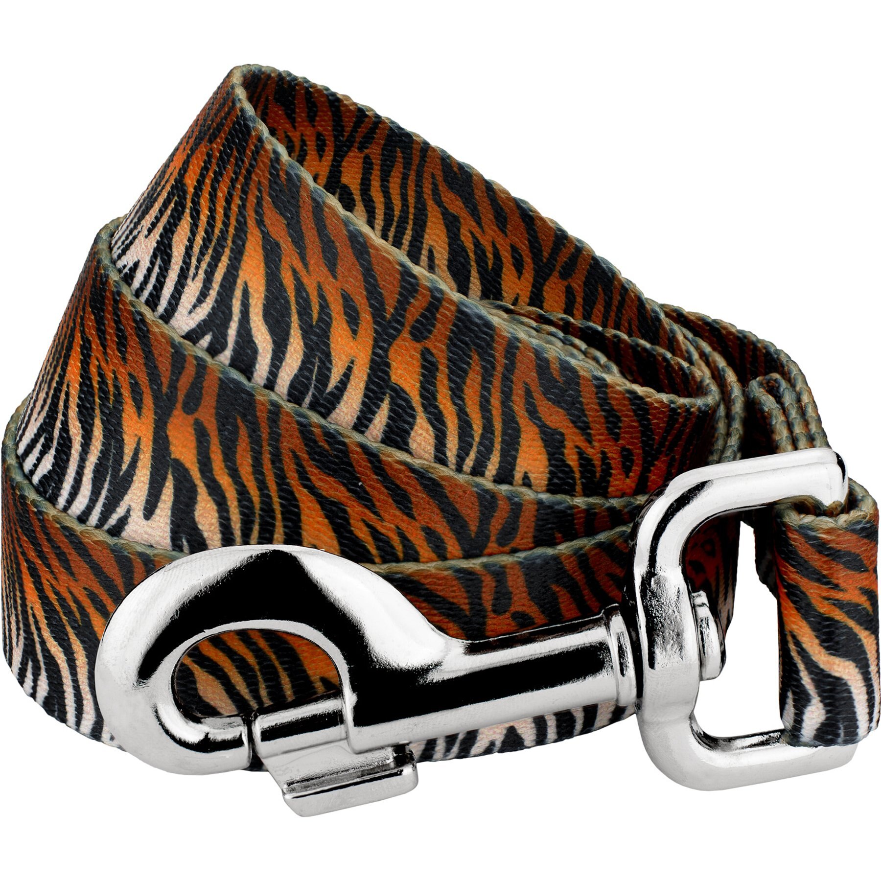 Country Brook Petz Bengal Tiger Stripes Print Leash, Orange, Large: 6-ft long, 1-in wide