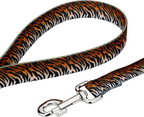 Show full view: Country Brook Petz Bengal Tiger Stripes Print Leash, Orange, Medium: 6-ft long, 5/8-in wide slide 4 of 4