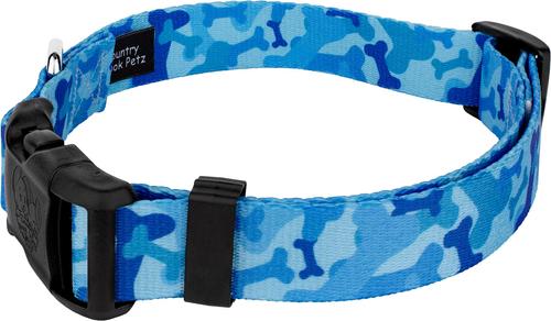 Show full view: Country Brook Petz Blue Bone Camo Deluxe Dog Collar, Blue, Medium slide 5 of 7