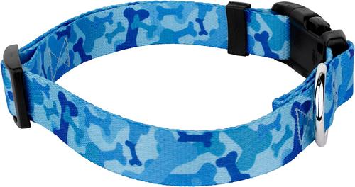 Show full view: Country Brook Petz Blue Bone Camo Deluxe Dog Collar, Blue, Medium slide 6 of 7