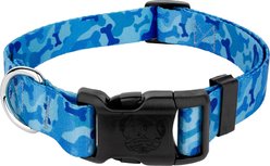 Country Brook Petz Blue Bone Camo Deluxe Dog Collar, Blue, Small