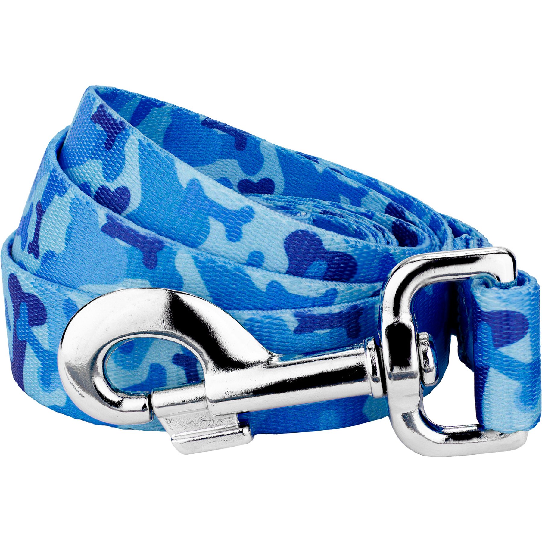 Country Brook Petz Blue Bone Camo Dog Leash, Blue, Medium: 4-ft long, 5/8-in wide