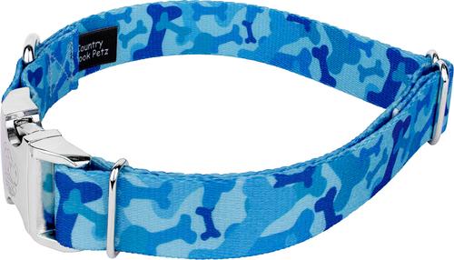 Show full view: Country Brook Petz Premium Blue Bone Camo Dog Collar, Blue, Small: 11 to 13-in neck, 5/8-in wide slide 3 of 5