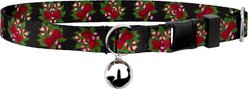 Country Brook Petz Candy Cane Cat Collar, Black, 8 to 12-in neck, 1/2-in wide