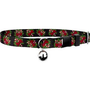 Country Brook Petz Candy Cane Cat Collar, Black, 8 to 12-in neck, 1/2-in wide