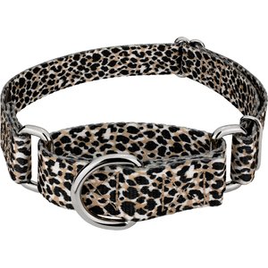 Country Brook Petz Cheetah Polyester Martingale Dog Collar, Black, Large: 18 to 26-in neck, 1-in wide