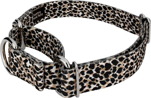 Show full view: Country Brook Petz Cheetah Polyester Martingale Dog Collar, Black, Medium: 15 to 21-in neck, 1-in wide slide 5 of 7