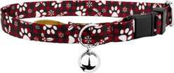 Country Brook Petz Christmas Plaid Cat Collar, Red, 8 to 12-in neck, 1/2-in wide