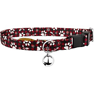 Country Brook Petz Christmas Plaid Cat Collar, Red, 8 to 12-in neck, 1/2-in wide