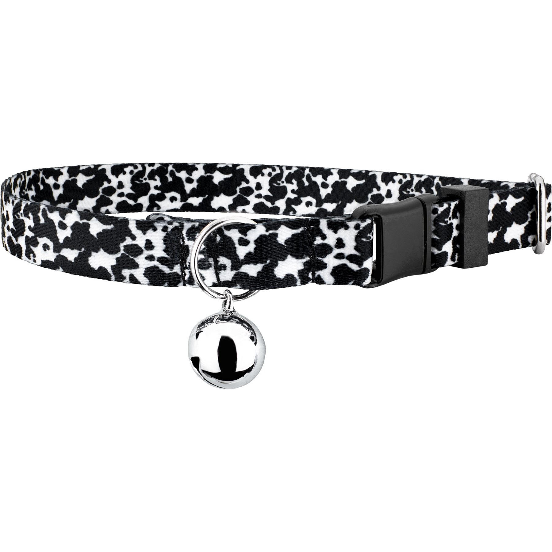 Country Brook Petz Dairy Cow Breakaway Cat Collar, Black, 8 to 12-in neck, 1/2-in wide
