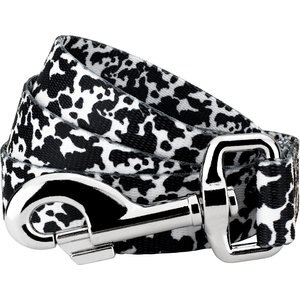 Country Brook Petz Dairy Cow Dog Leash, Black, Medium: 4-ft long, 3/4-in wide