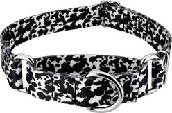 Country Brook Petz Dairy Cow Polyester Martingale Dog Collar, Black, Large: 18 to 26-in neck, 1-in wide