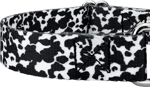 Show full view: Country Brook Petz Dairy Cow Polyester Martingale Dog Collar, Black, Large: 18 to 26-in neck, 1-in wide slide 7 of 7