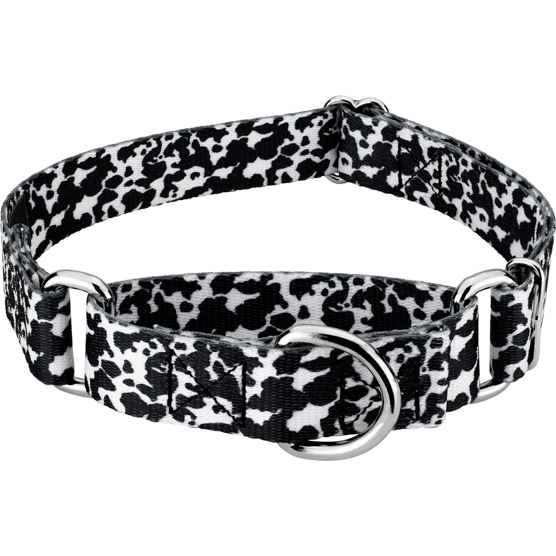 Country Brook Petz Dairy Cow Polyester Martingale Dog Collar, Black, Small: 11 to 15-in neck, 5/8-in wide