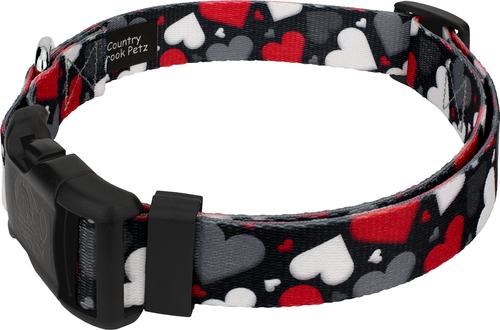 Show full view: Country Brook Petz Deluxe Be Mine Dog Collar, Black, X-Large: 18 to 26-in neck, 1-in wide slide 3 of 6