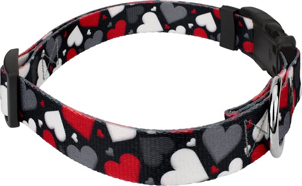 Show full view: Country Brook Petz Deluxe Be Mine Dog Collar, Black, X-Small: 9 to 11-in neck, 1/2-in wide slide 4 of 5