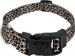 Country Brook Petz Deluxe Cheetah Dog Collar, Black, 11 to 13-in neck, 5/8-in wide