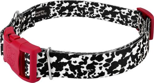 Show full view: Country Brook Petz Deluxe Dairy Cow Dog Collar, Black, 11 to 13-in neck, 3/4-in wide slide 3 of 5