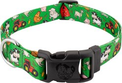 Country Brook Petz Deluxe Farm Life Y'all Dog Collar, Green, Small: 11 to 13-in neck, 5/8-in wide