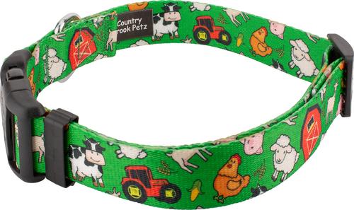 Show full view: Country Brook Petz Deluxe Farm Life Y'all Dog Collar, Green, Small: 11 to 13-in neck, 5/8-in wide slide 4 of 6
