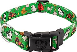 Country Brook Petz Deluxe Farm Life Y'all Dog Collar, Green, X-Large: 18 to 26-in neck, 1-in wide