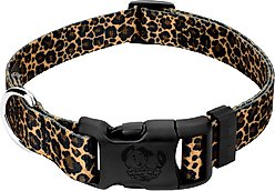 Country Brook Petz Deluxe Leopard Print Dog Collar, Brown, 16 to 22-in neck, 1-in wide
