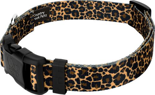 Show full view: Country Brook Petz Deluxe Leopard Print Dog Collar, Brown, 9 to 11-in neck, 1/2-in wide slide 6 of 8