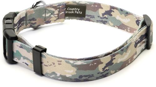 Show full view: Country Brook Petz Deluxe Mountain Viper Camo Dog Collar, Green, X-Small slide 5 of 8