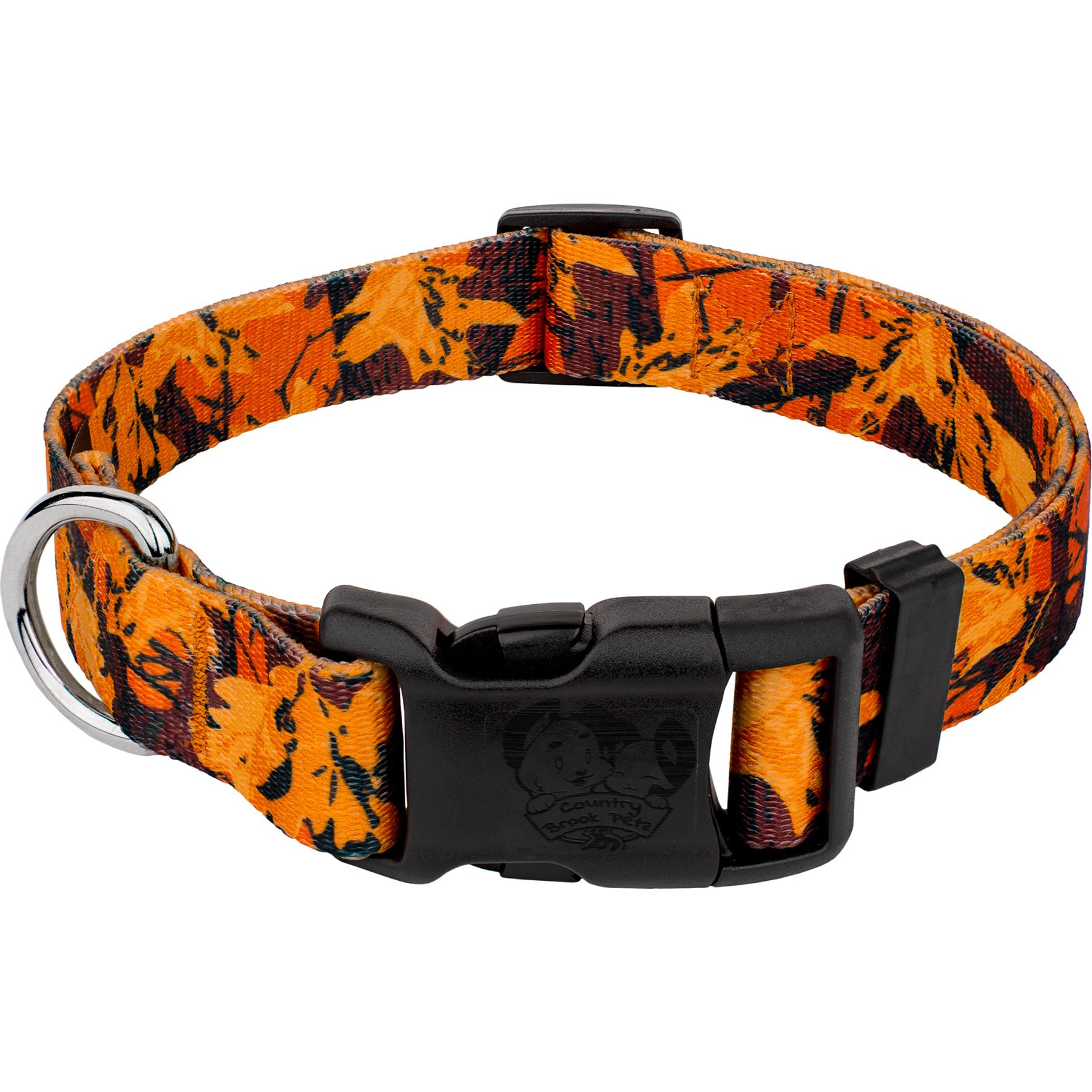 Country Brook Petz Orange Sunset Camo Deluxe Dog Collar, Orange, XX-Small