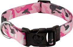 Country Brook Petz Deluxe Pink & Grey Camo Dog Collar, Pink, Large