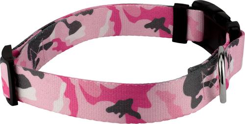 Show full view: Country Brook Petz Deluxe Pink & Grey Camo Dog Collar, Pink, Large slide 6 of 7