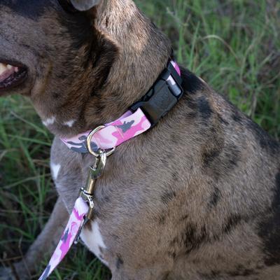Show full view: Country Brook Petz Deluxe Pink & Grey Camo Dog Collar, Pink, Small slide 4 of 8