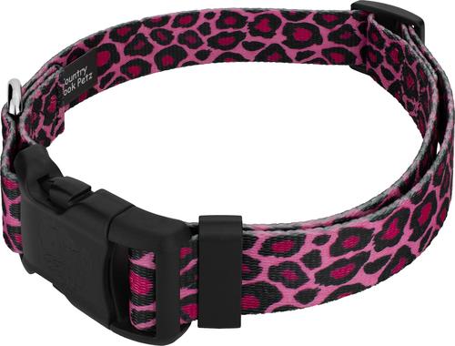Show full view: Country Brook Petz Deluxe Pink Leopard Dog Collar, Pink, 13 to 16-in neck, 1-in wide slide 3 of 5
