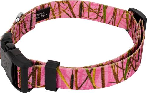 Show full view: Country Brook Petz Deluxe Pink Waterfowl Camo Dog Collar, Pink, Small slide 5 of 7