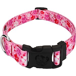 Country Brook Petz Deluxe Puppy Love Dog Collar, Pink, X-Small: 9 to 11-in neck, 1/2-in wide