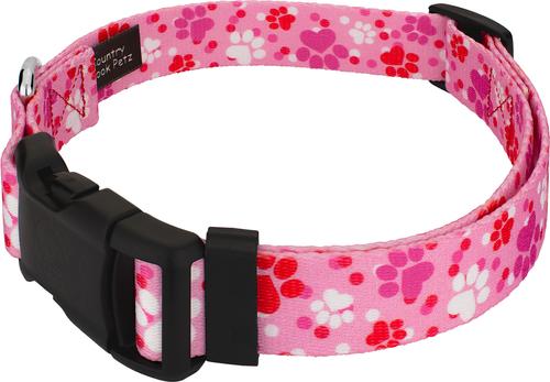 Show full view: Country Brook Petz Deluxe Puppy Love Dog Collar, Pink, X-Small: 9 to 11-in neck, 1/2-in wide slide 3 of 6