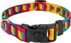 Country Brook Petz Deluxe Rainbow Hearts Dog Collar, Multi, Small: 11 to 13-in neck, 5/18-in wide