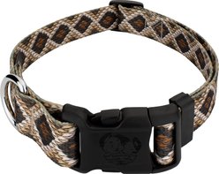 Country Brook Petz Deluxe Rattlesnake Dog Collar, Brown, 7 to 9-in neck, 1/2-in wide