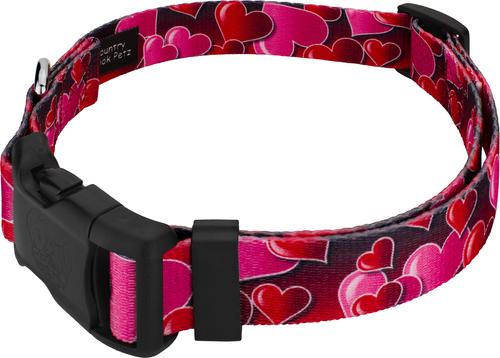 Show full view: Country Brook Petz Deluxe Romantic Hearts Dog Collar, Red, Large: 16 to 22-in neck, 1-in wide slide 4 of 6