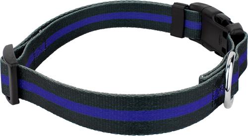 Show full view: Country Brook Petz Deluxe Thin Blue Line Dog Collar, Black, Small slide 4 of 5