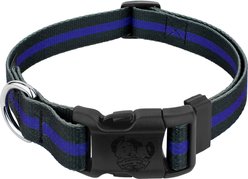 Country Brook Petz Deluxe Thin Blue Line Dog Collar, Black, XX-Small