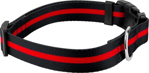 Show full view: Country Brook Petz Deluxe Thin Red Line Dog Collar, Black, Small slide 4 of 5