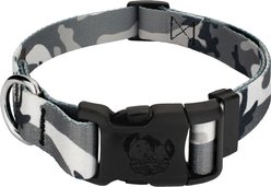 Country Brook Petz Urban Camo Deluxe Dog Collar, Grey, Small