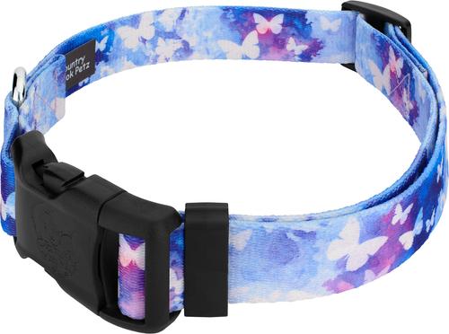 Show full view: Country Brook Petz Deluxe Watercolor Butterflies Dog Collar, Blue, Large: 16 to 22-in neck, 1-in wide slide 3 of 6
