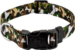 Country Brook Petz Deluxe Woodland Bone Camo Dog Collar, Green, Medium