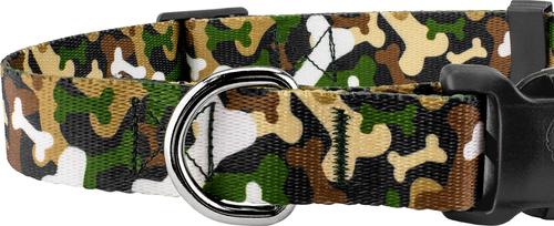 Show full view: Country Brook Petz Deluxe Woodland Bone Camo Dog Collar, Green, Medium slide 7 of 7