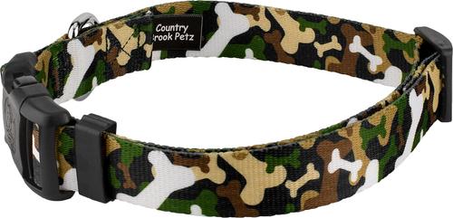 Show full view: Country Brook Petz Deluxe Woodland Bone Camo Dog Collar, Green, Small slide 5 of 7