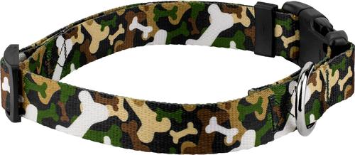 Show full view: Country Brook Petz Deluxe Woodland Bone Camo Dog Collar, Green, Small slide 6 of 7