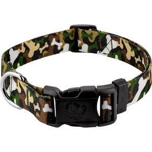 Country Brook Petz Deluxe Woodland Bone Camo Dog Collar, Green, X-Large